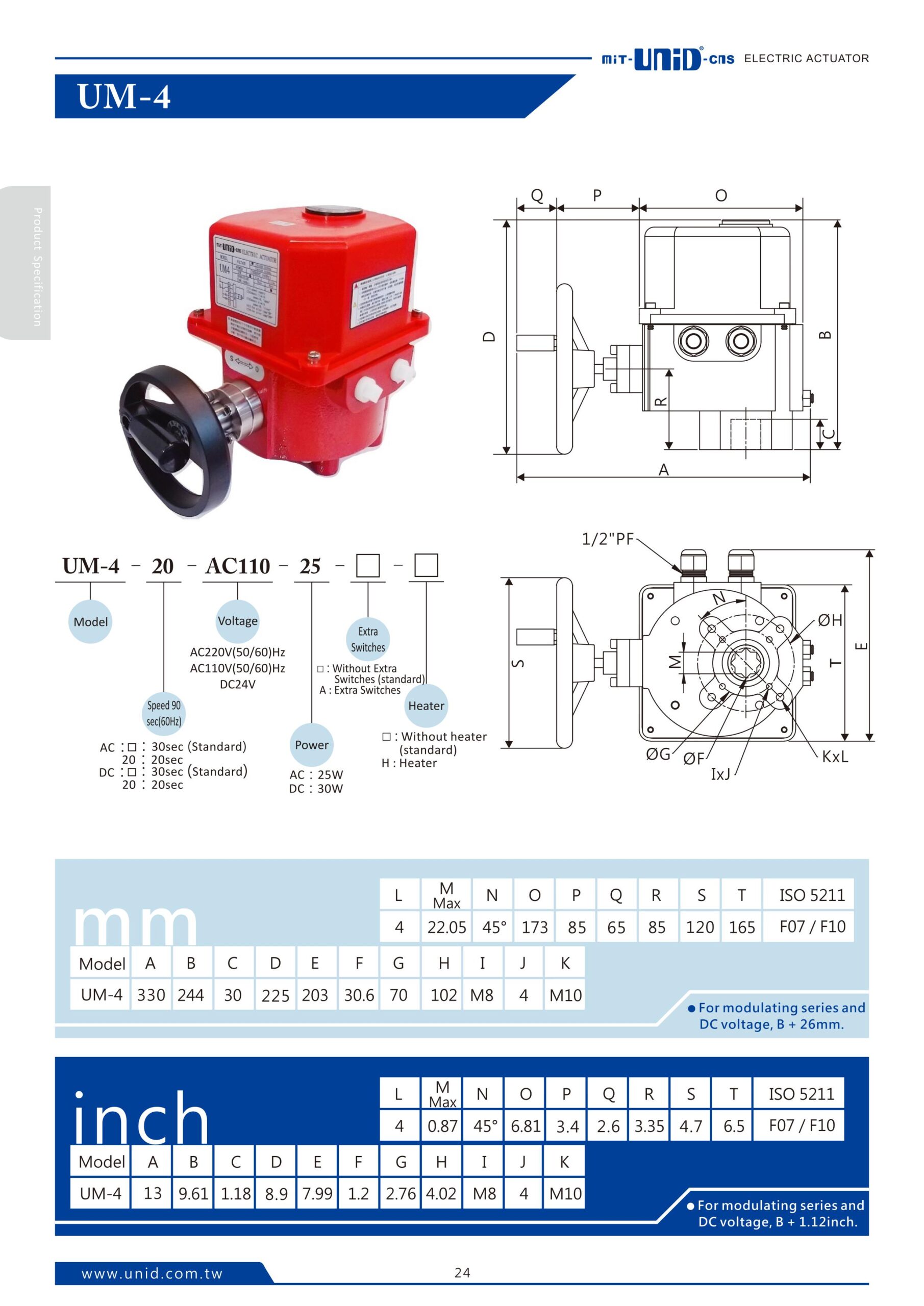 90-Degree-Rotary-Electric-Actuator-UM0490-Degree-Rotary-Electric-Actuator-UM04-UNI-D-1